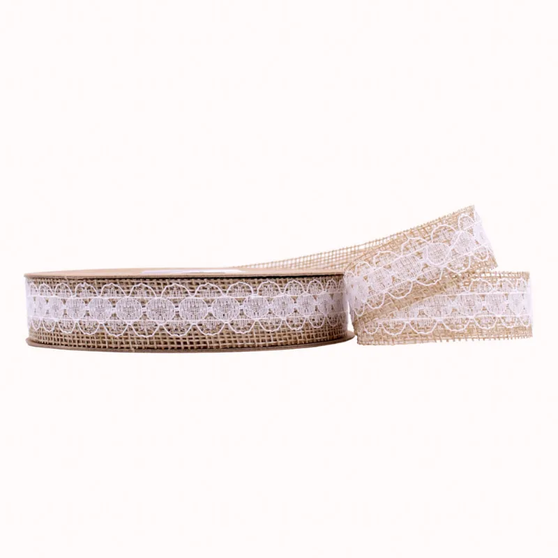 Fita De Juta Renda Central 20Mm Com 9 Metros 229F - Bege