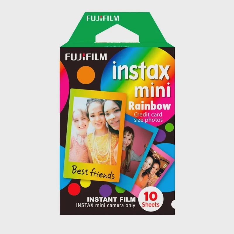 Filme Fujifilm Instax Mini Rainbow 10 Fotos, 54 X 86 mm, iso 800