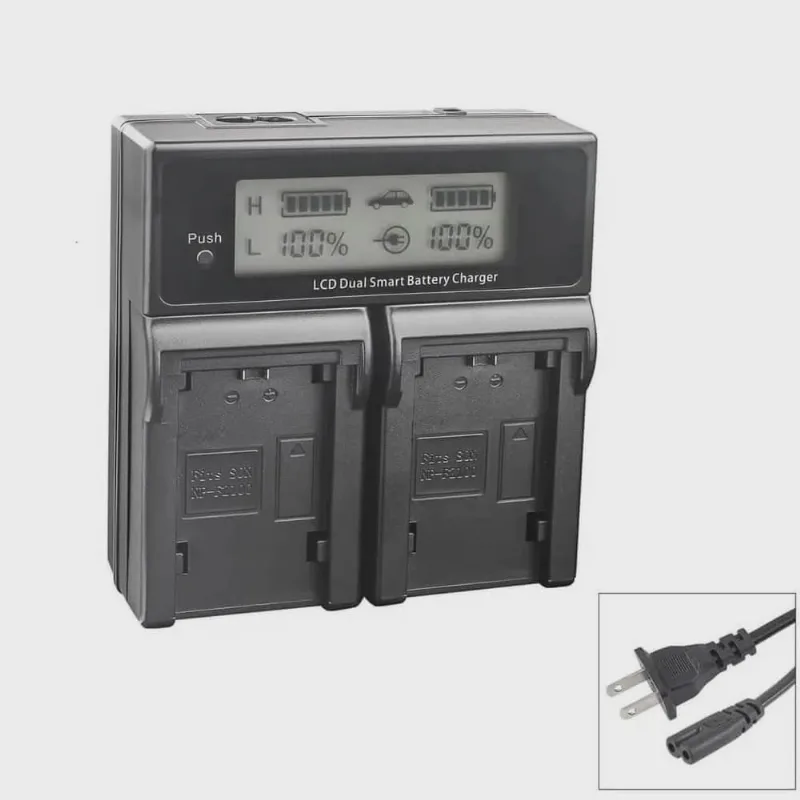 Carregador Duplo para Bateria Canon LP-E8 de Carga Rápida e Visor de lcd (Bivolt)