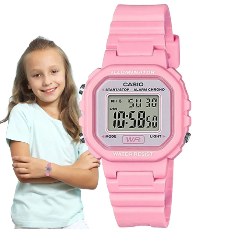 Relógio de Pulso Casio Infantil Meninas Digital Illuminator Cronometro Alarme Calendário Resistente Água Rosa LA-20WH-4A1DF - Casio