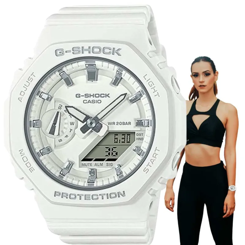 Relógio de Pulso Casio G-Shock Feminino Anadigi Prova Dágua 200 Metros Super iluminador 5 Alarmes Calendário Cronômetro Analógico Digital Redondo Espo - Casio