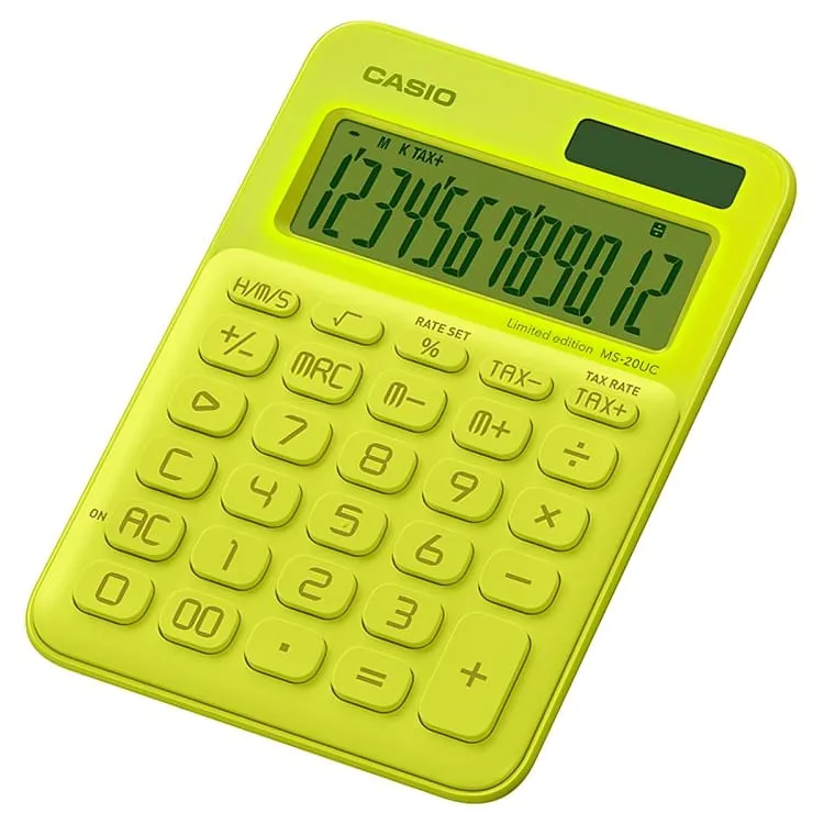 Calculadora De Mesa Ms20uc 12 Digitos Neon Amarela - Casio - LC