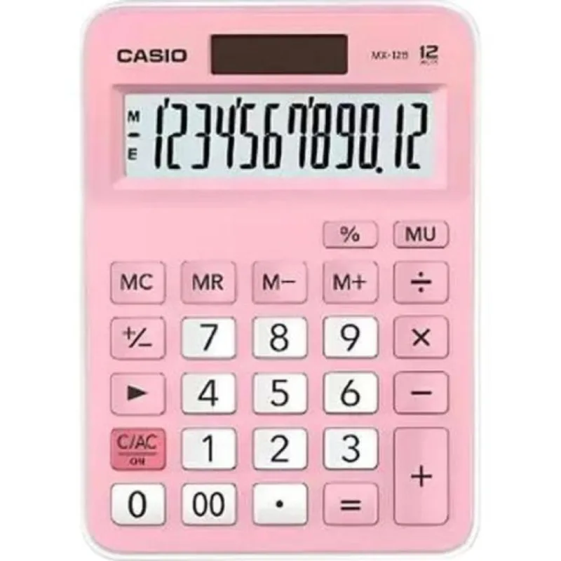 Calculadora de Mesa Casio MX12B-PK 12 Digitos Rosa