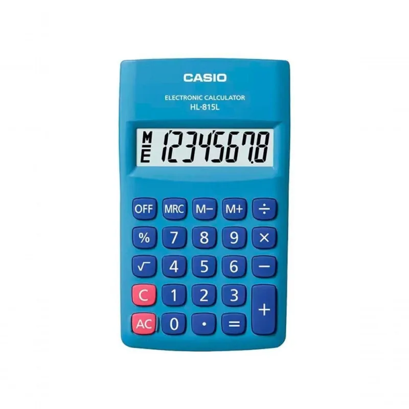 Calculadora de Bolso Casio HL-815L-BU com 8 Dígitos e Alimentação por Pilha AA Azul - Casio
