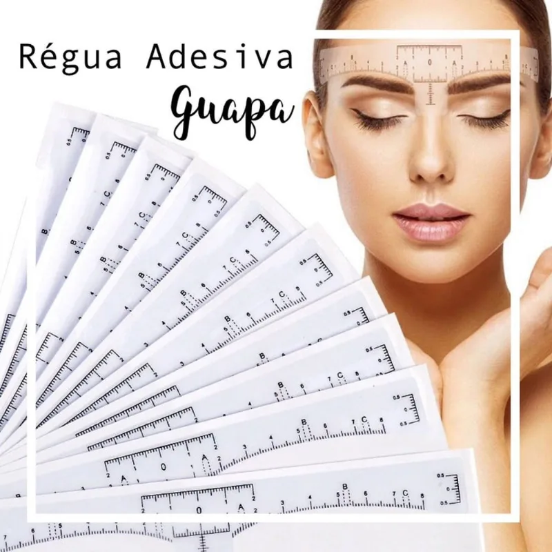 Kit com 10 Réguas Molde Para Designer e Micropigmentação De Sobracelhas