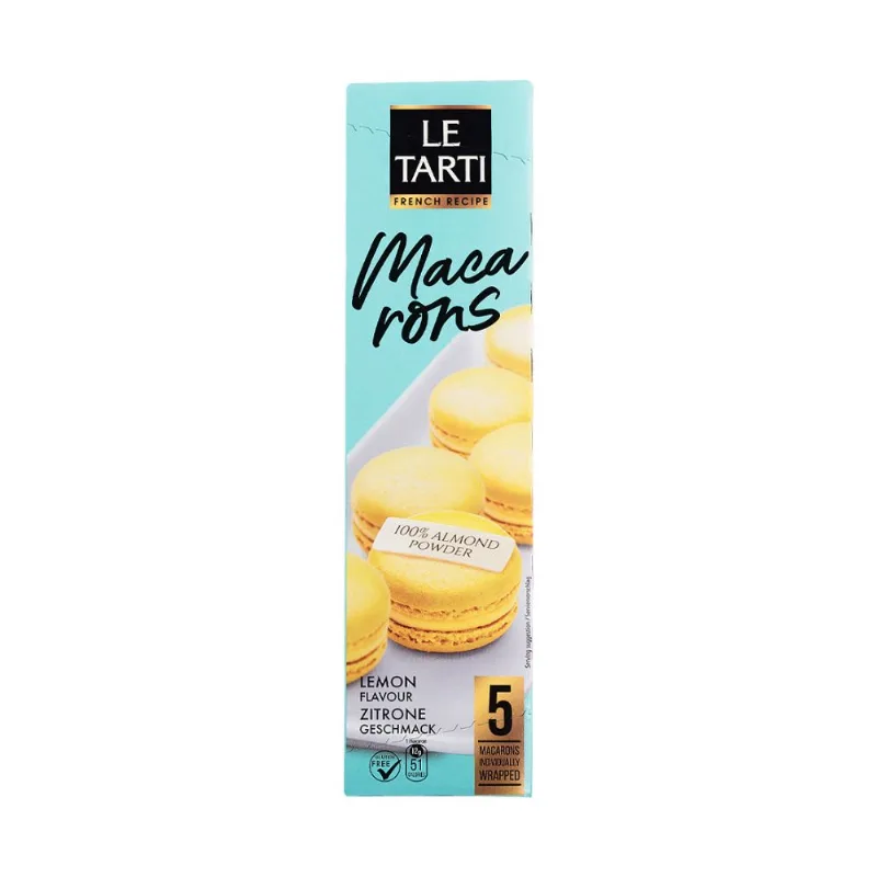 Macarons Recheado Frances LE TARTI Limão Caixa 60g