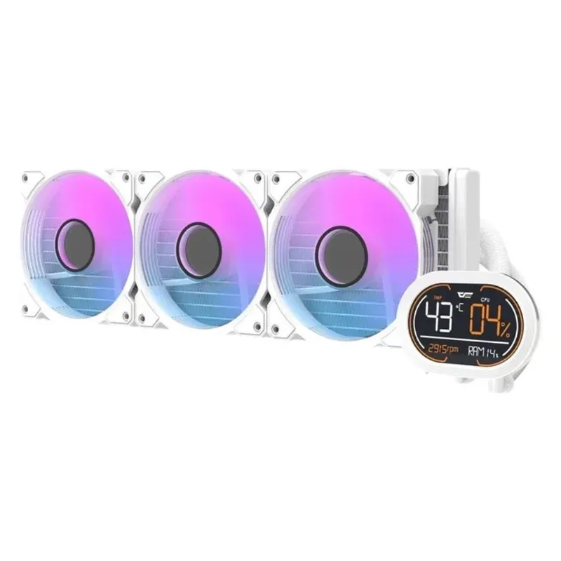 Water Cooler Darkflash DH360D ARGB 360mm Com LCD Branco (MP)
