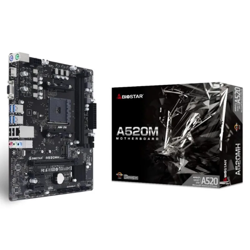 Placa Mãe Biostar A520mh Chipset A520 Amd Am4 Matx Ddr4 3.0