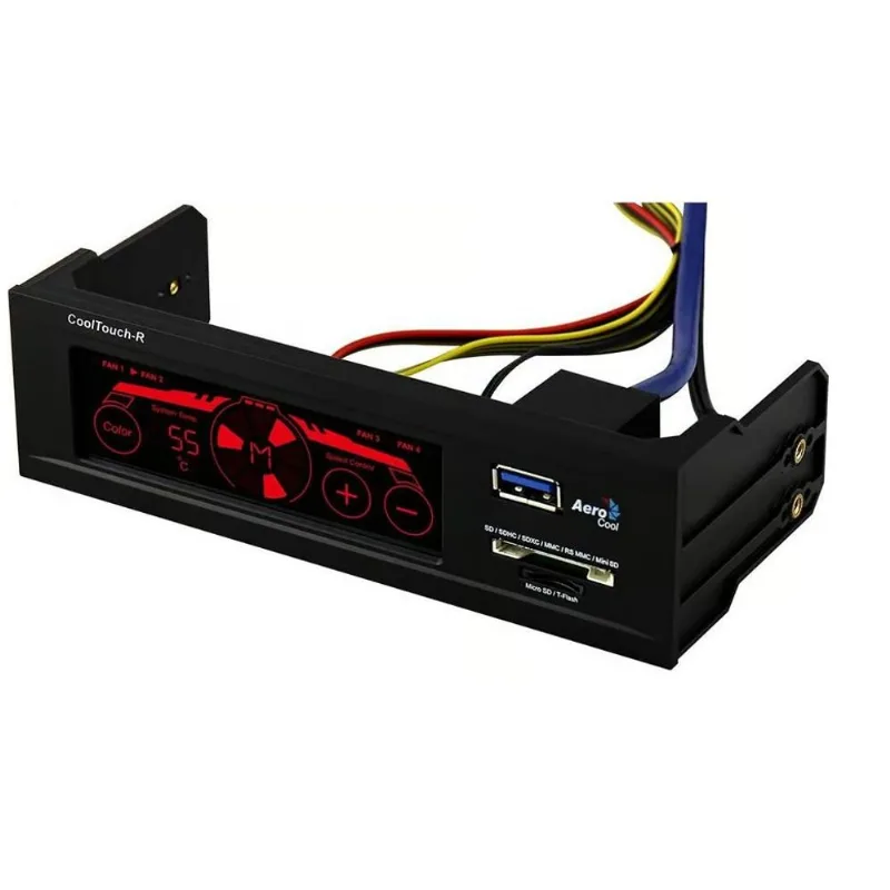 Painel Multicontrolador De Fan Aerocool Cooltouch-r Touchscreen En51554 Preto