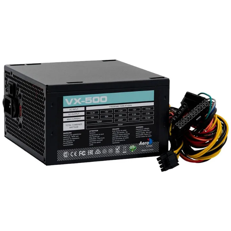Fonte ATX 500W Aerocool VX-500 EN57136 Bivolt Sem Cabo (MP)