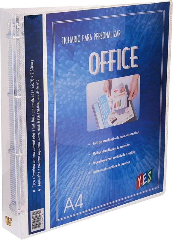 Pasta Fichario 4 Argolas A4 Personalizavel Cristal - LC