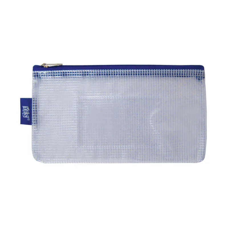 Pasta Ziper Flexível Azul Nylon Transparente - LC