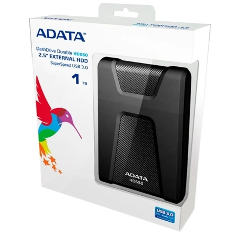 Hd Externo Hd650 Preto 1Tb Ahd650-1Tu3-Cbk Adata