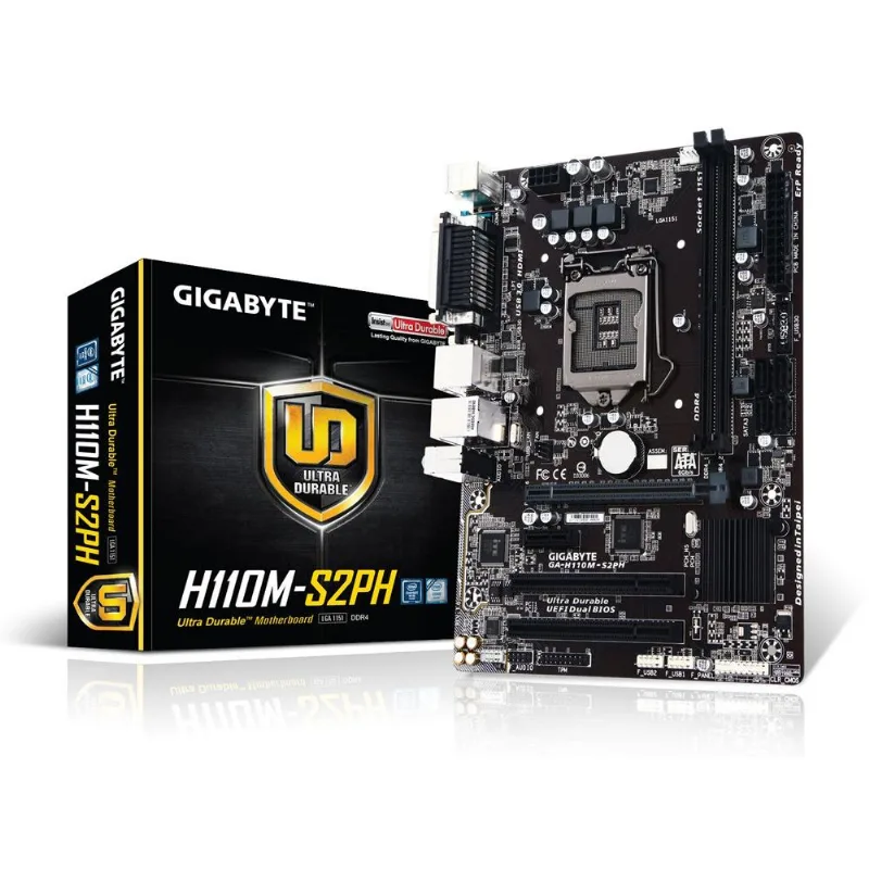 Placa Mãe Gigabyte Ga-h110m-s2ph Ddr4 Lga1151 Com Paralela, Serial E Hdmi-31429-31429-31429 Gigabyte