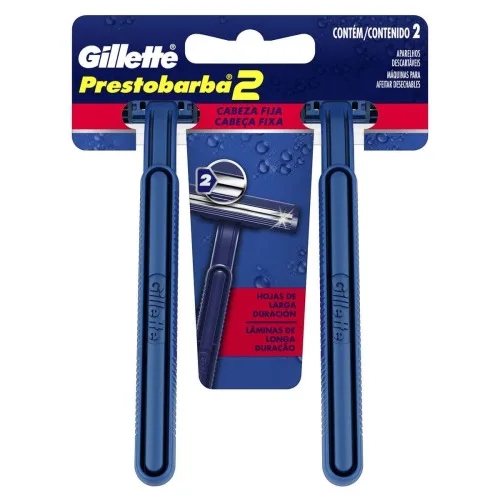 Aparelho Descartável Para Barbear Gillette Prestobarba 2 Unidades - GILLETTE PRESTOBARBA