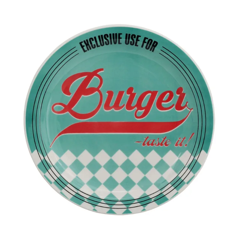 Prato Burger 26cm Azul