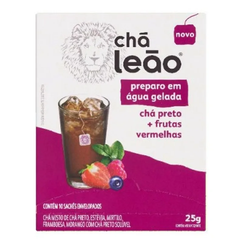 Chá Leão 25g Chá Preto E Frutas Vermelhas Com 10 Saquinhos