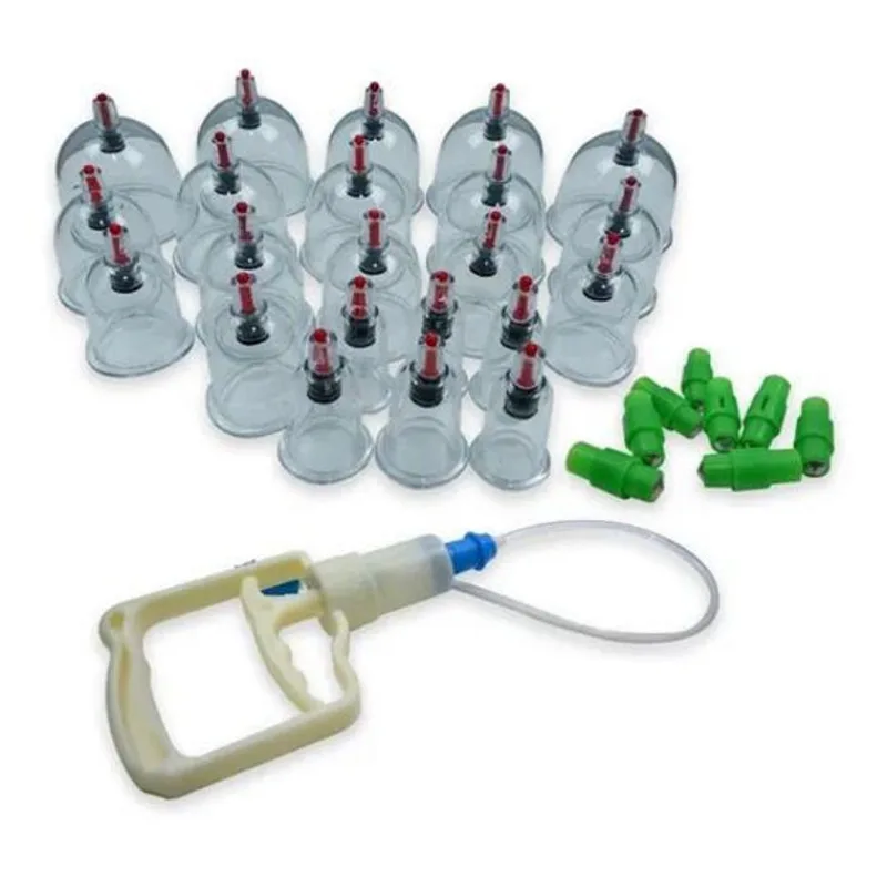 Kit Ventosas 24 Massoterapia Terapeuticas Massagem Bomba