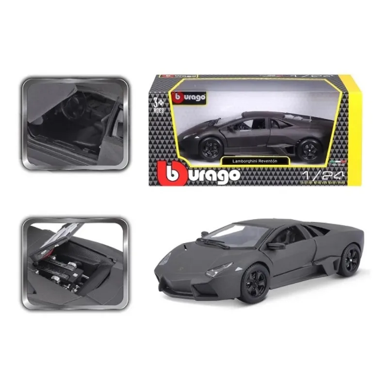 Lamborghini Reventón Cinza-Escuro Metal 18 Cm 1/24 - Bburago