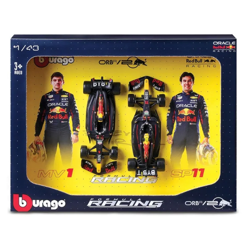 Pack c/ 2 Oracle Red Bull Racing RB20 - Max Verstappen #1 e Sergio Perez #11 - Formula 1 2024 - 1/43 - Bburago