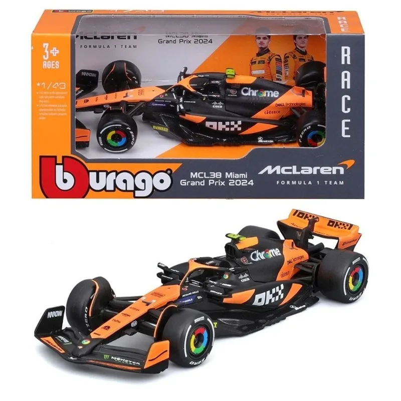 McLaren MCL38 - Lando Norris #4 - Miami GP - Formula 1 2024 - McLaren Formula 1 Team - 1/43 - Bburago