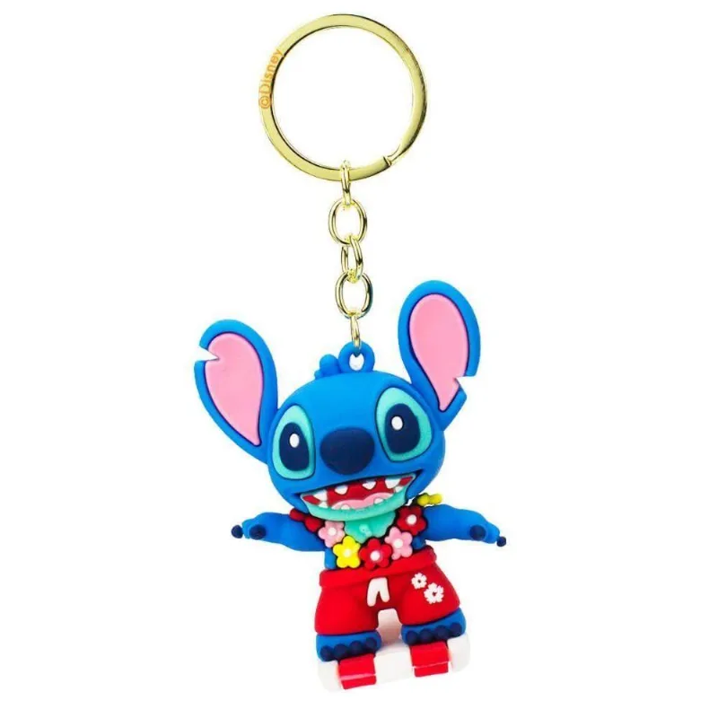 Chaveiro Disney Stitch Surfe 7cm Em Pvc E Metal Azul Licenciado Oficial