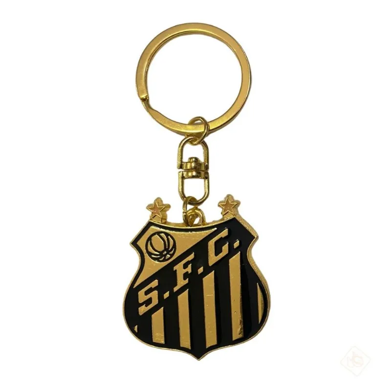 Chaveiro De Metal Dourado Santos - Mileno
