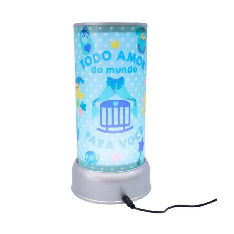 Luminária Giratória Azul Todo Amor Do Mundo Para Você: FS