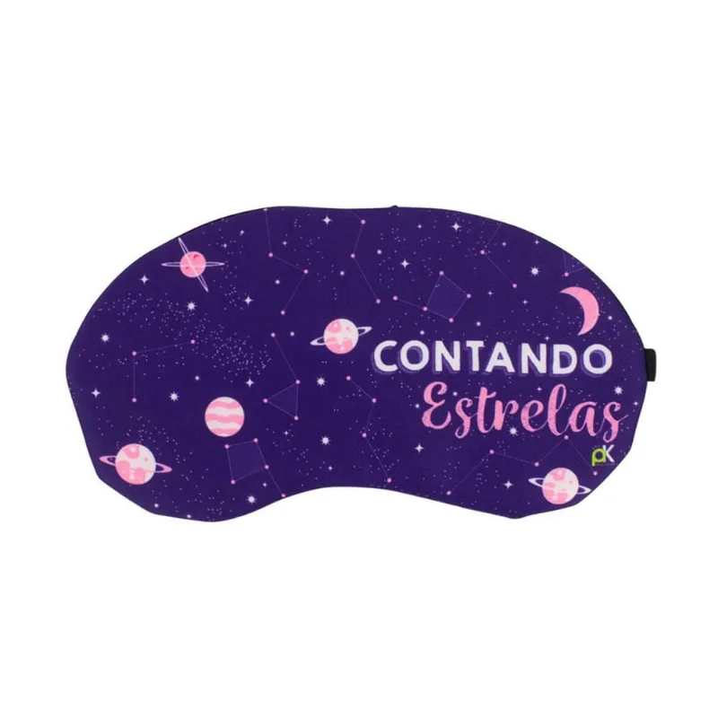 Máscara de Dormir Feminina Contando Estrelas 10x19cm Projeto Kiwi