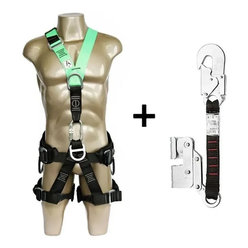 Kit Cinto 5 Pontos Ancoragem Dg5200 + Trava Quedas Dg 9000