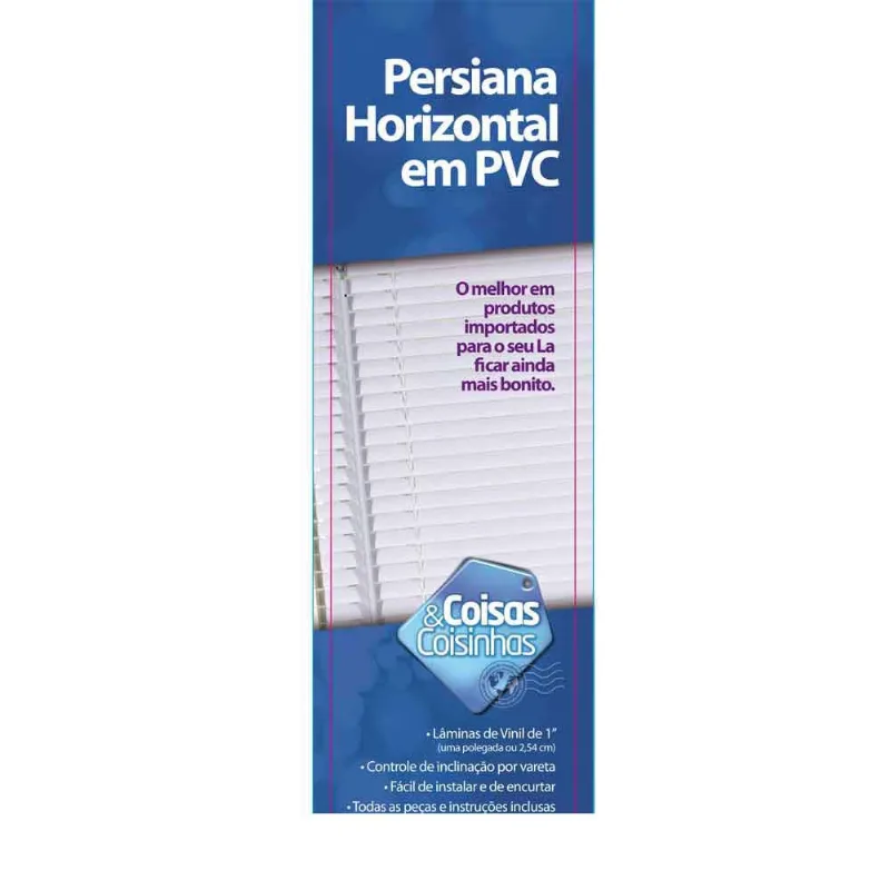 Persiana horizontal de PVC 120x132cm branca Coisas e Coisinhas