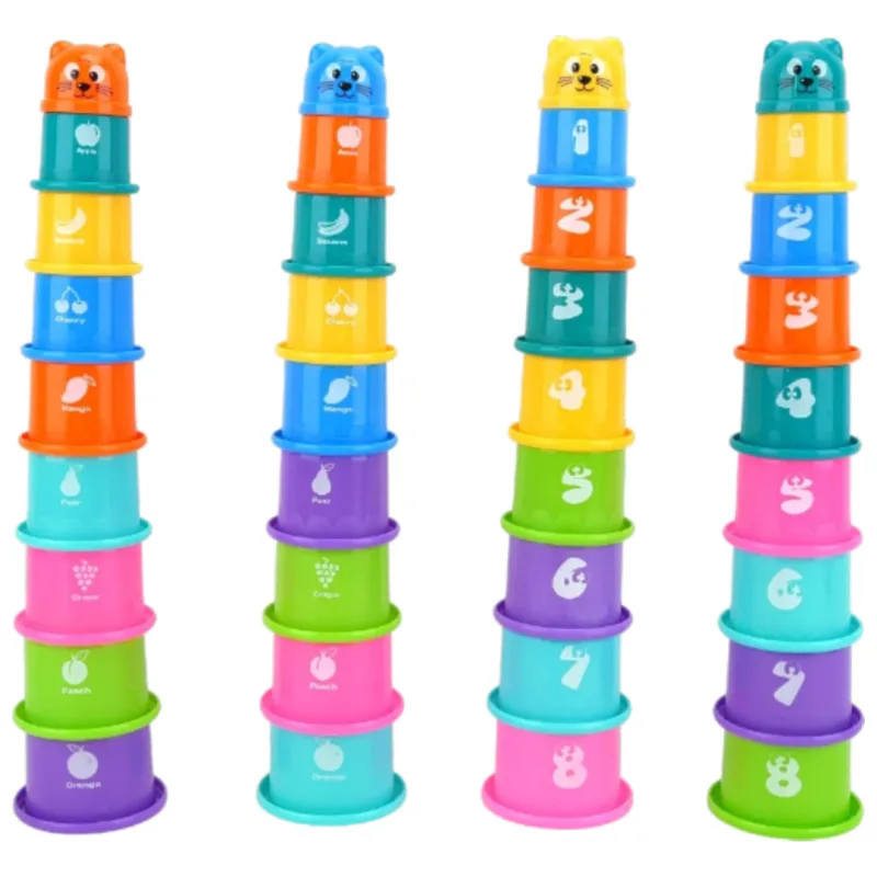 Blocos de Montar Educativo Brink+ Baby Torre de Copos 9 Peças +6 Meses Sortido - Brink+