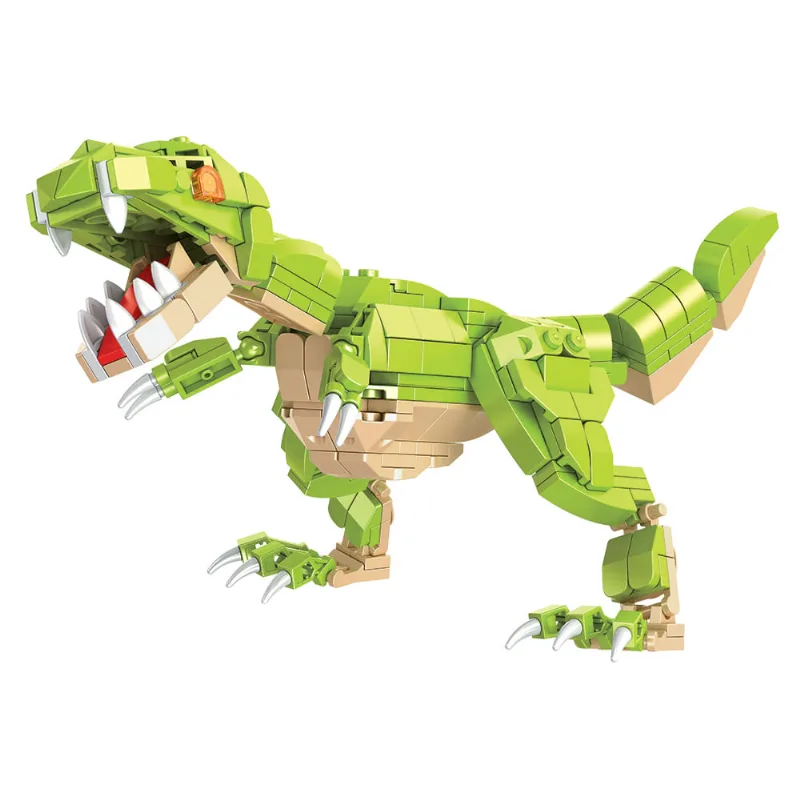 Bloco de Montar Infantil Dinossauro Brink+ Verde 308 Peças