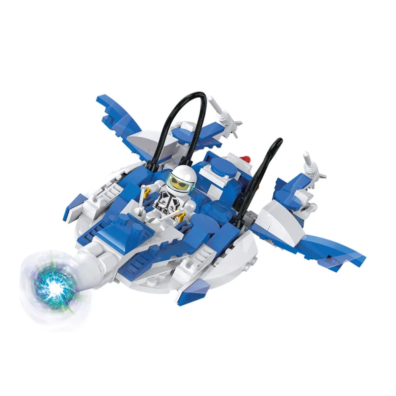 Blocos de Montar Infantil Batalha Espacial Brink+ Sortido Azul e Branco - Brink+