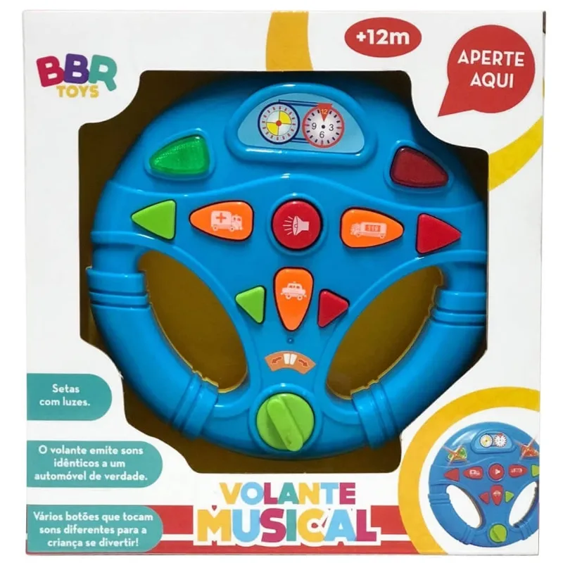 Volante Musical Baby Com Som E Luz 15cm Bbr