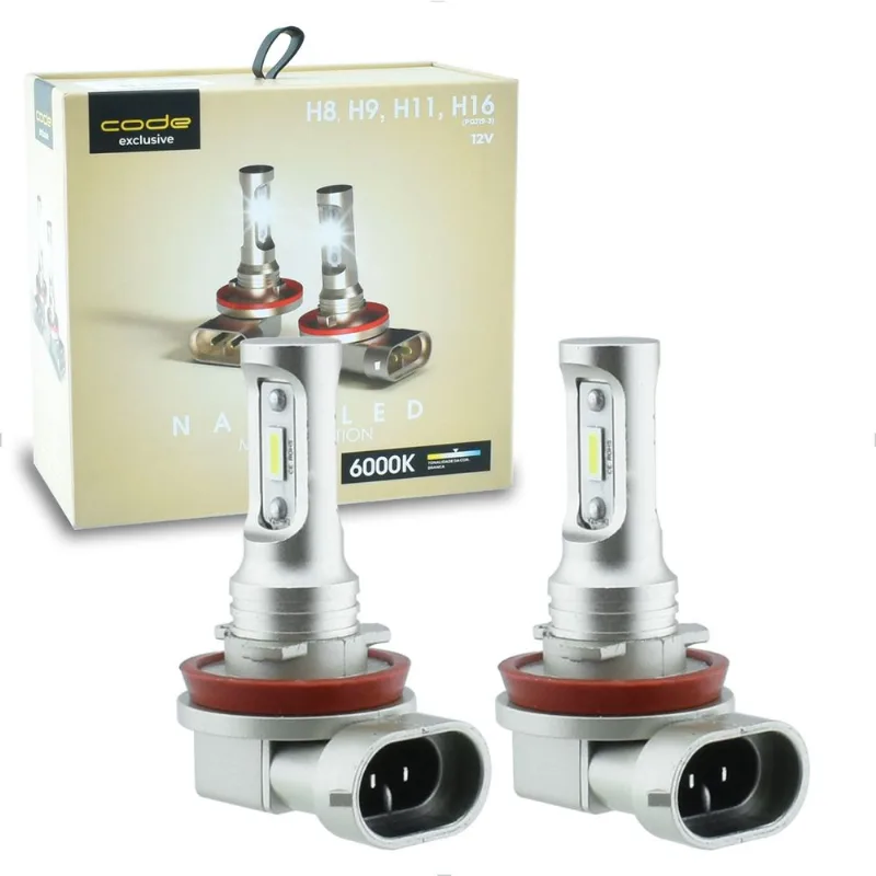 Lâmpada LED H8 H9 H11 H16 Micro Nano 6000K Encaixe Original Anxt