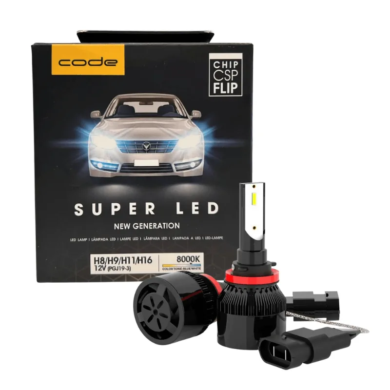 Lâmpada Automotiva Led Chip Csp 12v 8000k H8/H9/H11/H16