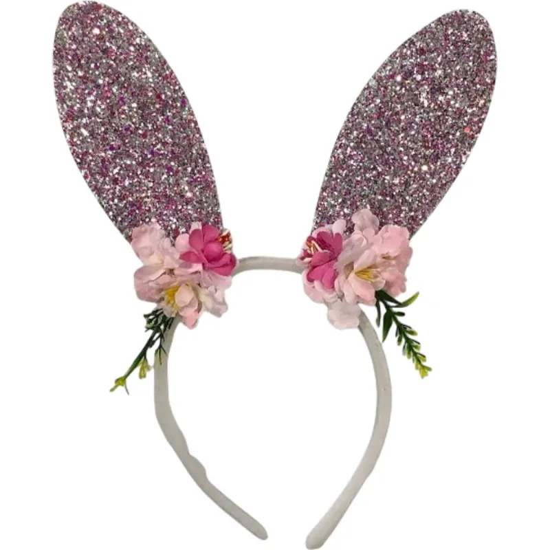 Arco Coelhinho Floral Festive Infantil e Adulto Poliéster Rosa S28C00115