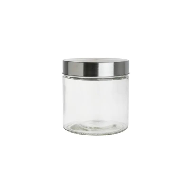 Pote Redondo Vidro 850ml Casual Home Tampa Inox Vedação Hermética - Casual Home