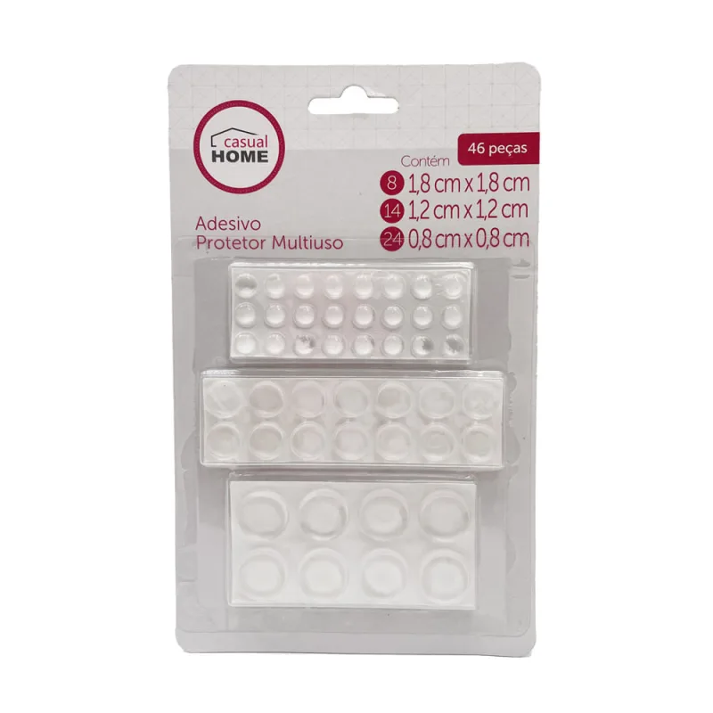 Adesivo Protetor Antiderrapante Casual Home 46 Unidades Transparente PVC Multiuso - Casual Home