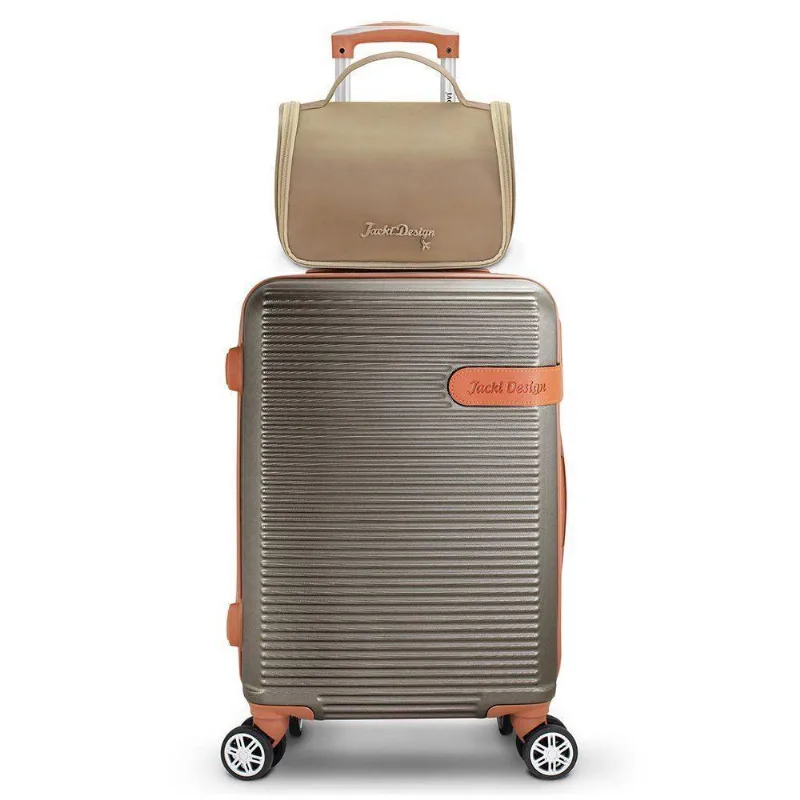 Kit Mala De Bordo E Necessaire C/ Gancho Premium Bege