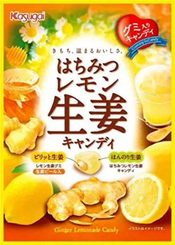 Bala Kasugai Honey Lemon Genger - KASUGAI CONFECTIONERY