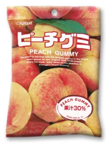 Japanese Fruit Gummy Candy From Kasugai Peach 107g - KASUGAI