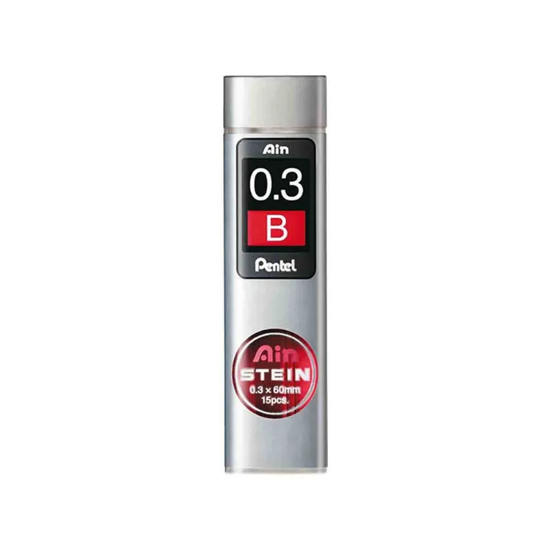 Estojo Mina Grafite Pentel Ain Stein 0.3mm B C/15 Unidades