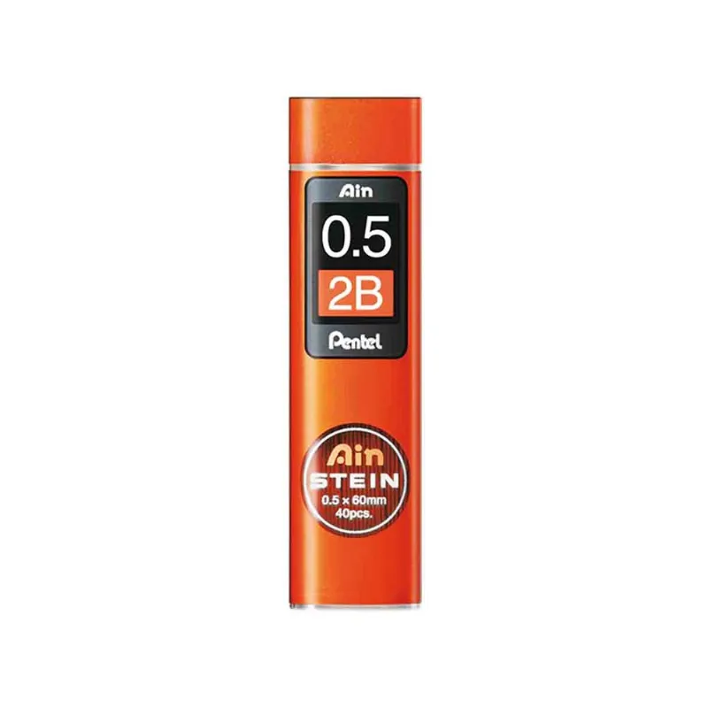 Estojo Mina Grafite Pentel Ain Stein 0.5mm 2b C/40 Unidades
