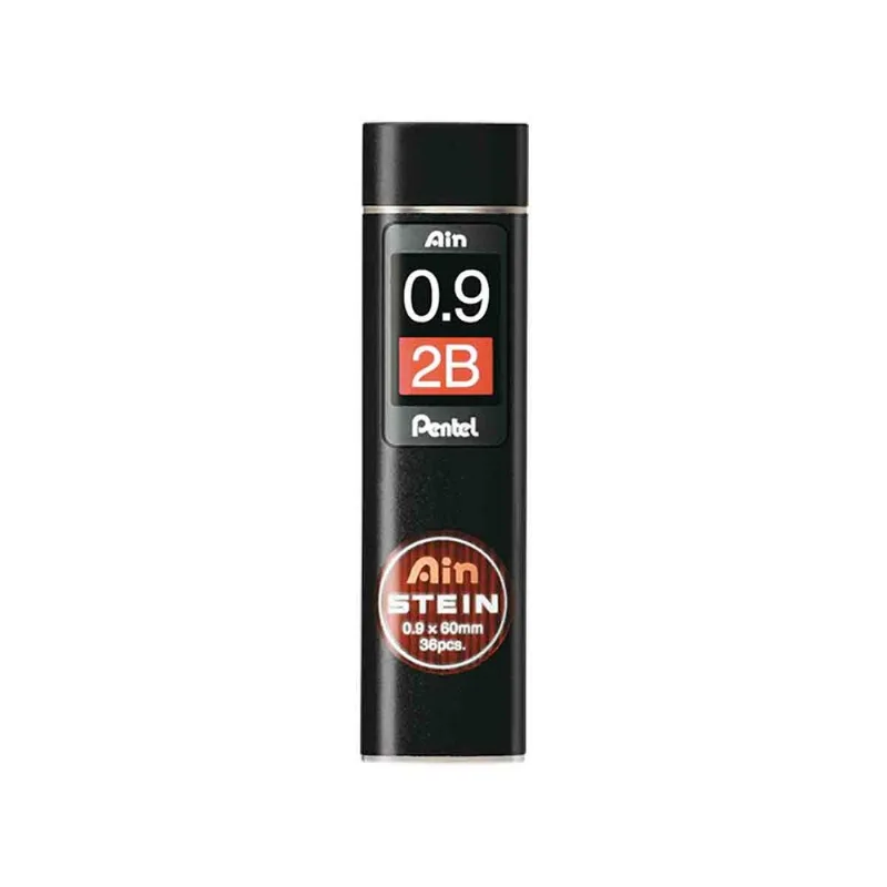 Estojo Mina Grafite Pentel Ain Stein 0.9mm 2b C/36 Unidades