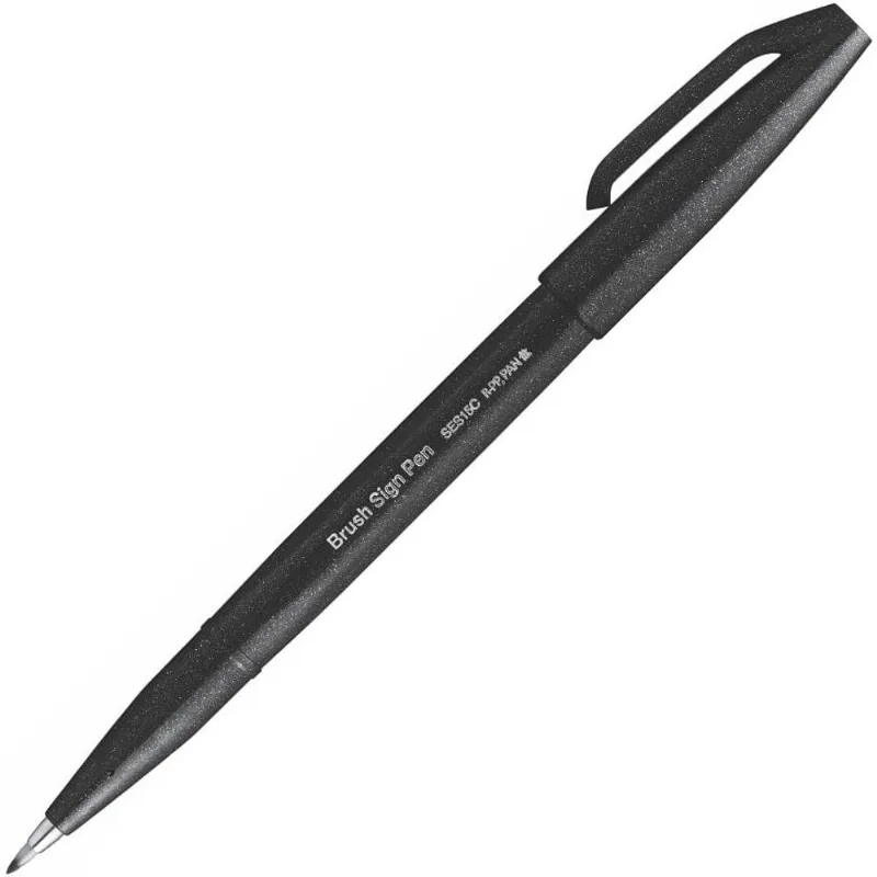 Caneta Brush Sign Pen Preta