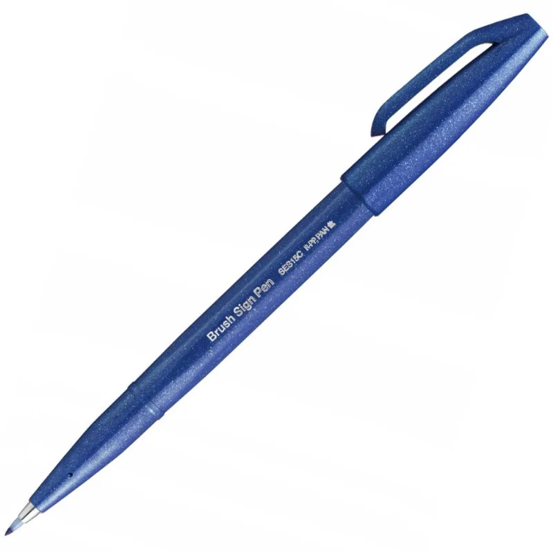 Caneta Brush Sign Pen Azul