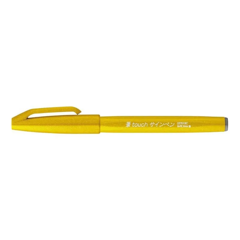 Caneta Brush Sign Pen Amarela
