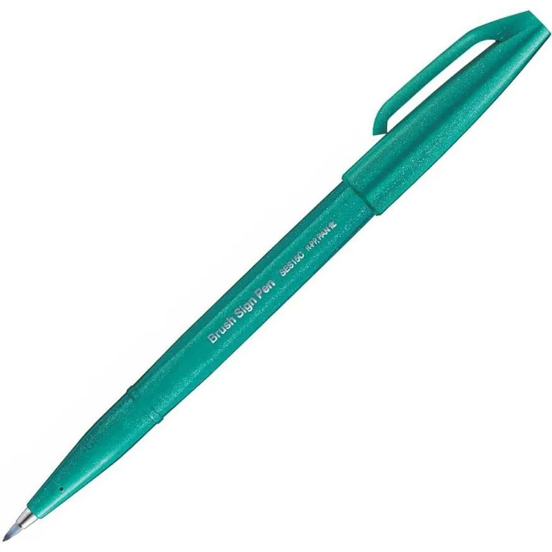 Caneta Brush Sign Pen Verde Turquesa